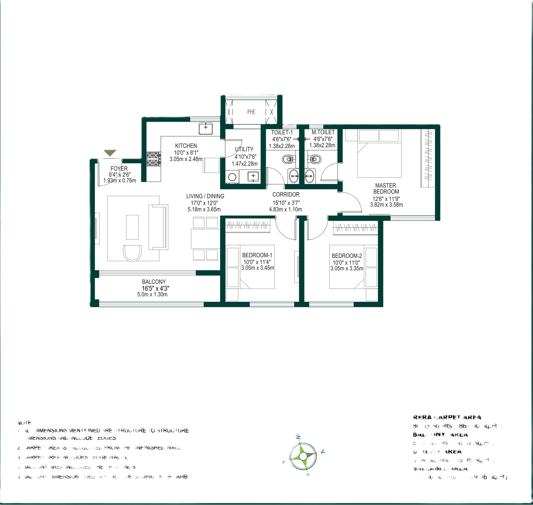Brigade Eternia 3 BHK Floor Plan Yelahanka North Bangalore